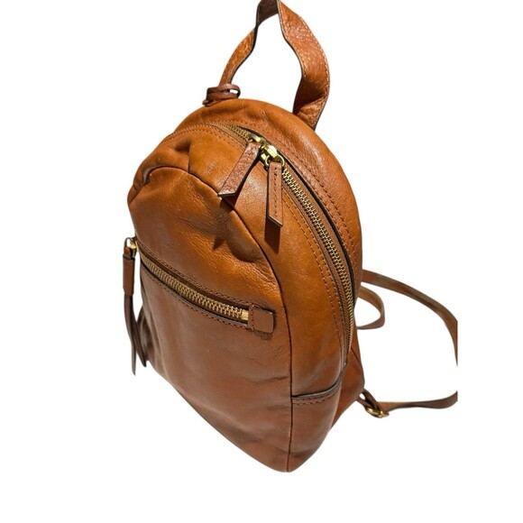Fossil Leather Mini Backpack Brown | Everyday Casual Hands-Free Bag main image 12